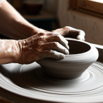 세라믹 디자인 교육 과정 - The Meditative Embrace of Clay**
"A close-up, high-definition shot of an artisan's hands, with natur...