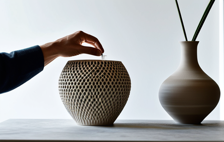 세라믹 디자인 교육 과정 - The Meditative Embrace of Clay**
"A close-up, high-definition shot of an artisan's hands, with natur...